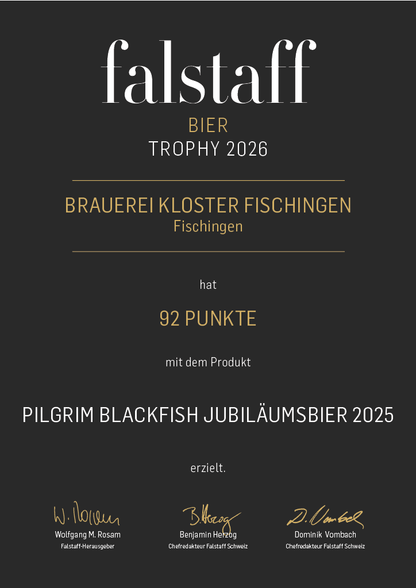 BLACKFISH JUBILÄUMSBIER 2025 MILKSTOUT 12% BARRIQUE LIMITED EDITION im Geschenk-Kistli aus Holz