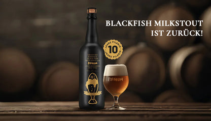 GOLDFISCH JAHRGANGSBIER 2024 LIMITED & BLACKFISCH JUBILÄUMSBIER 12.6% LIMITED im Geschenk-Kistli aus Holz