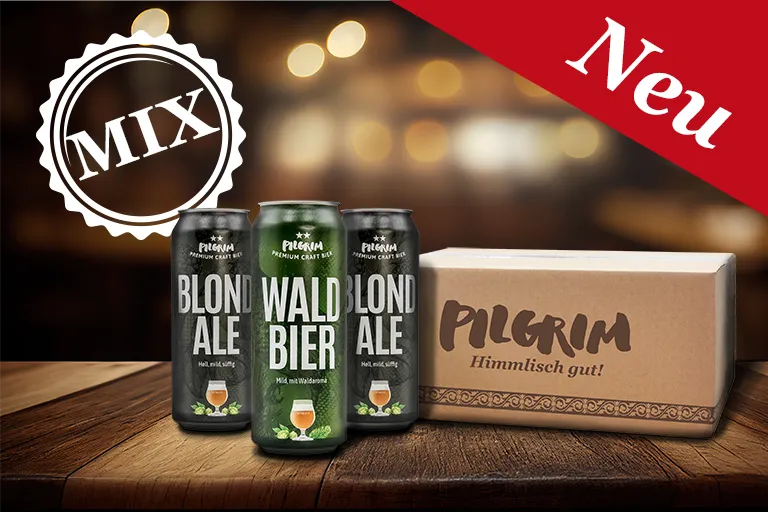 NEU Pilgrim Blond Ale und Waldbier Dose 50cl mit Mix-Karton