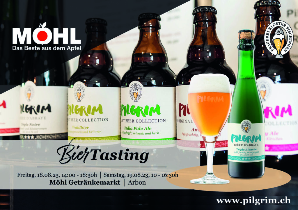 PILGRIM Flyer Bier Tasting Degustation bei Mosterei Möhl in Arbon